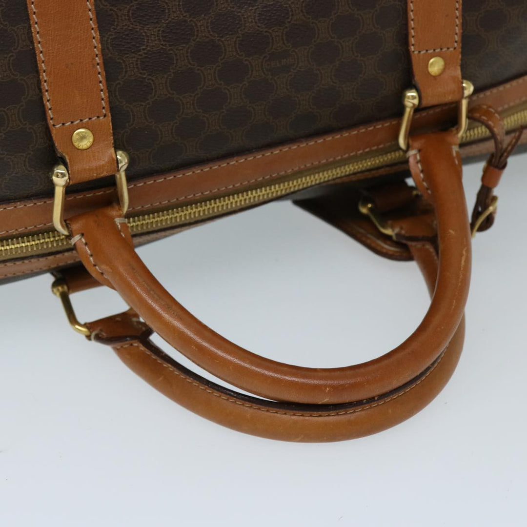 Celine Macadam Canvas Boston Bag PVC Brown Auth 69631