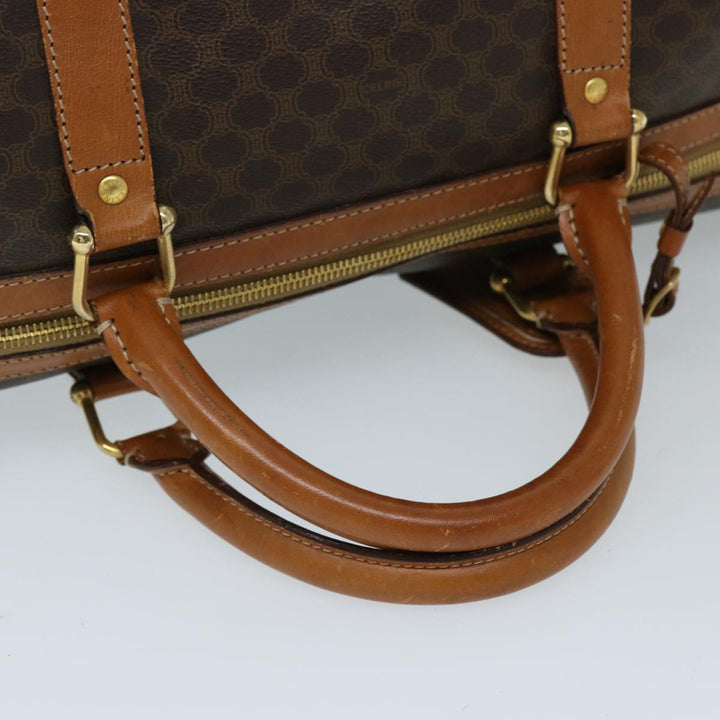 Celine Macadam Canvas Boston Bag PVC Brown Auth 69631