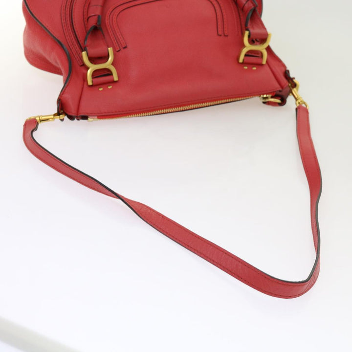 Chloe Mercy Shoulder Bag Leather Red 69677