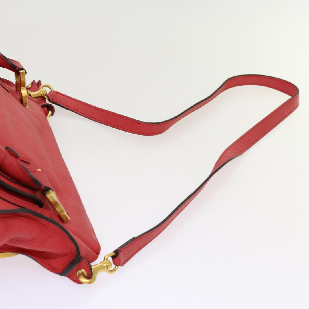 Chloe Mercy Shoulder Bag Leather Red 69677