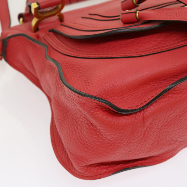 Chloe Mercy Shoulder Bag Leather Red 69677