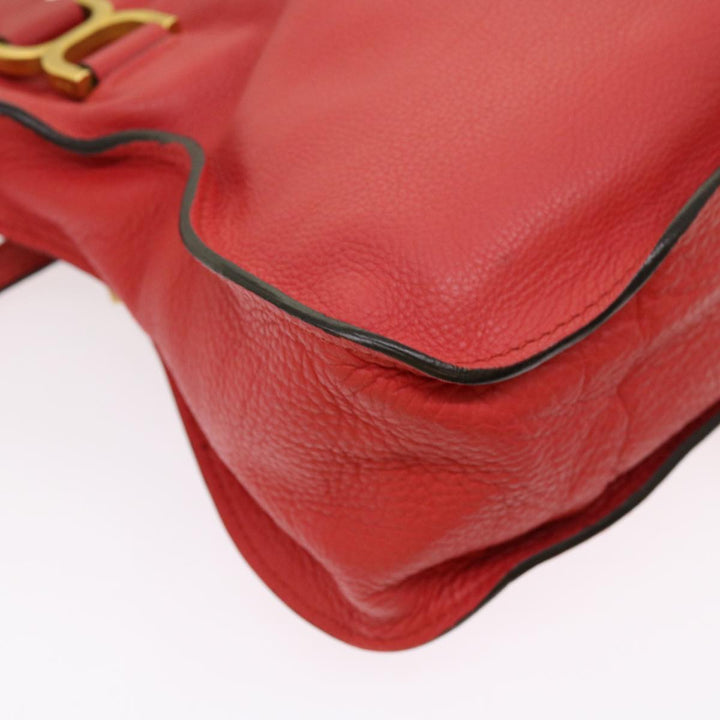 Chloe Mercy Shoulder Bag Leather Red 69677