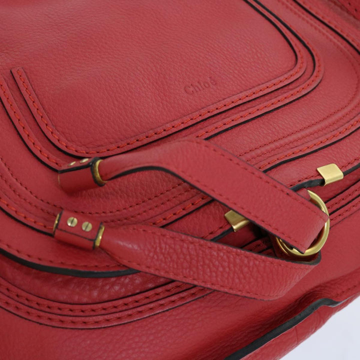 Chloe Mercy Shoulder Bag Leather Red 69677