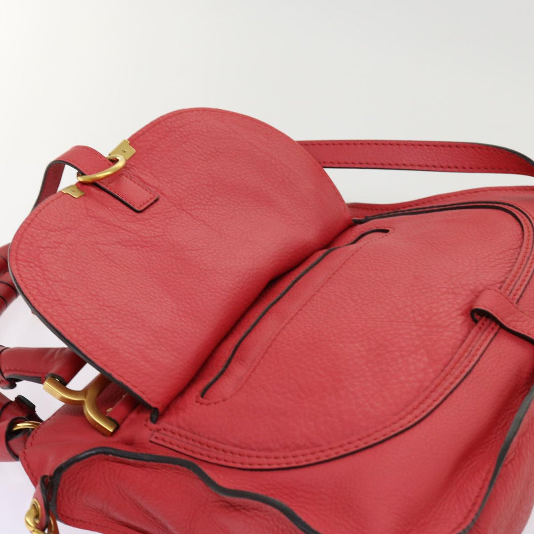 Chloe Mercy Shoulder Bag Leather Red 69677