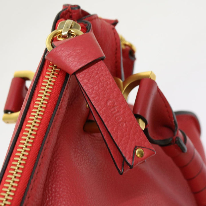 Chloe Mercy Shoulder Bag Leather Red 69677