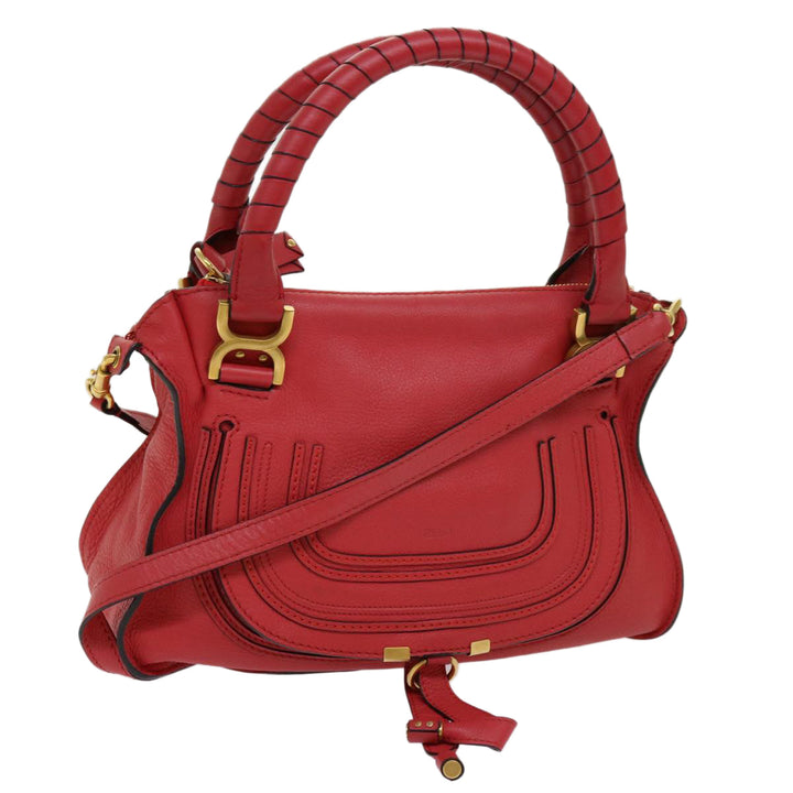 Chloe Mercy Shoulder Bag Leather Red 69677