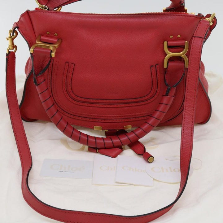 Chloe Mercy Shoulder Bag Leather Red 69677