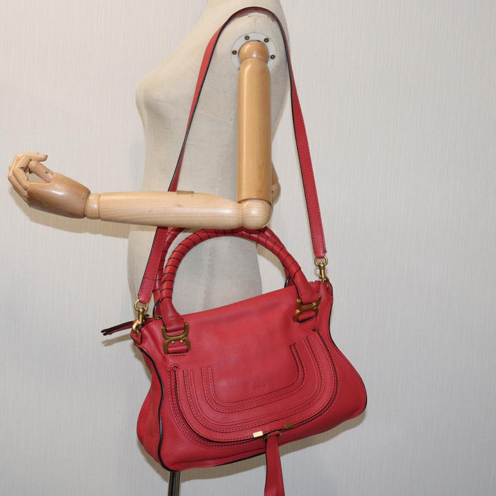 Chloe Mercy Shoulder Bag Leather Red 69677
