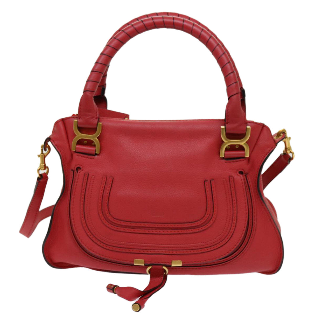 Chloe Mercy Shoulder Bag Leather Red 69677
