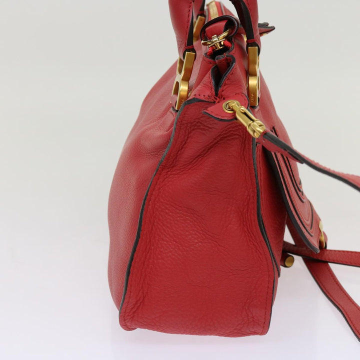 Chloe Mercy Shoulder Bag Leather Red 69677