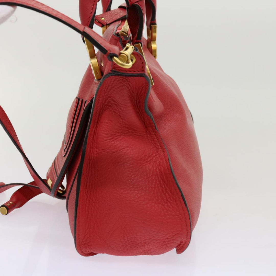 Chloe Mercy Shoulder Bag Leather Red 69677
