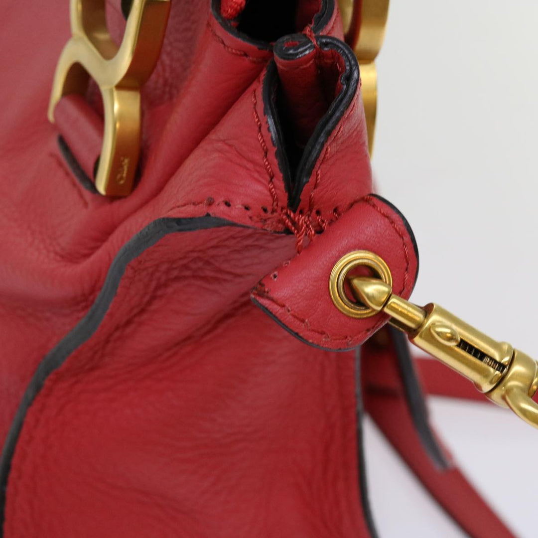 Chloe Mercy Shoulder Bag Leather Red 69677