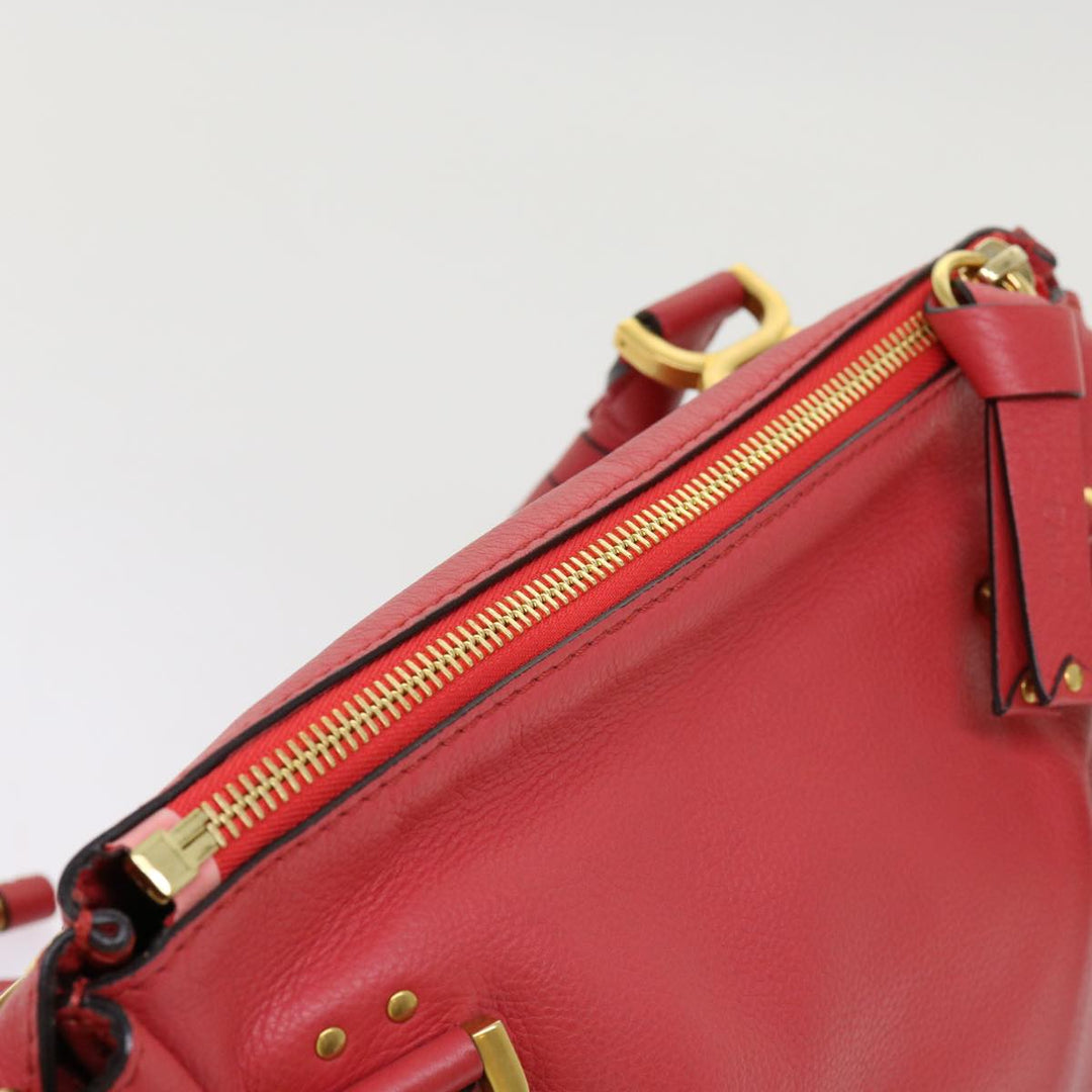 Chloe Mercy Shoulder Bag Leather Red 69677