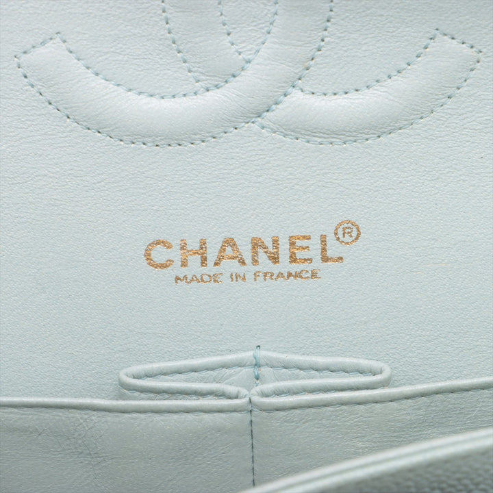 Top Quality Chanel Matrasse 25 Caviar S Double Flap Double Chain Bag Blue G  7th A01112