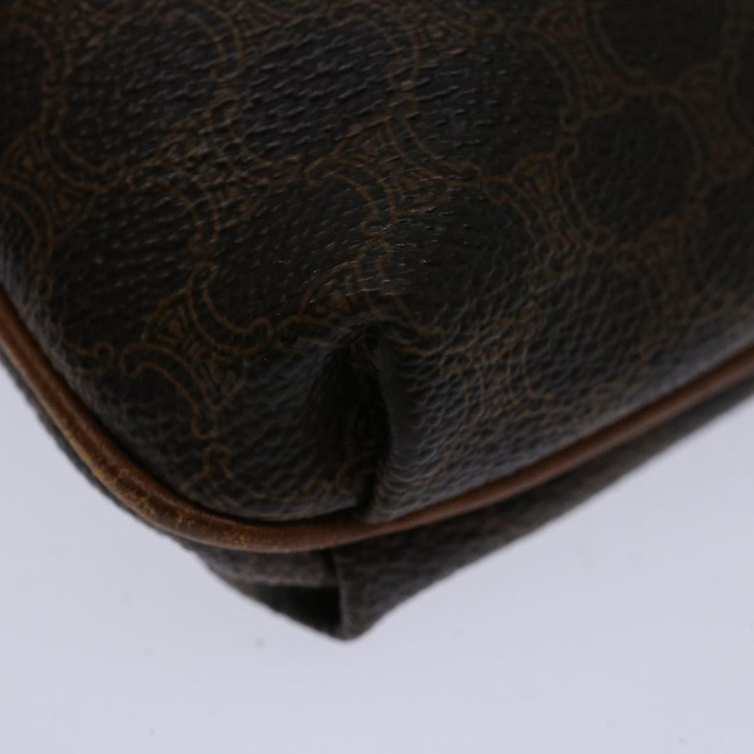 Celine Macadam Canvas Clutch Bag PVC Brown  69683