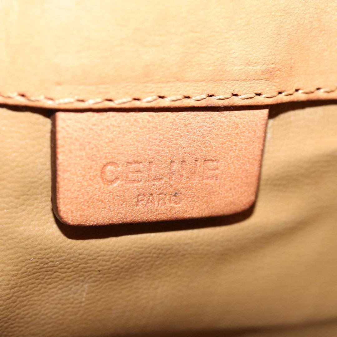 Celine Macadam Canvas Clutch Bag PVC Brown  69683