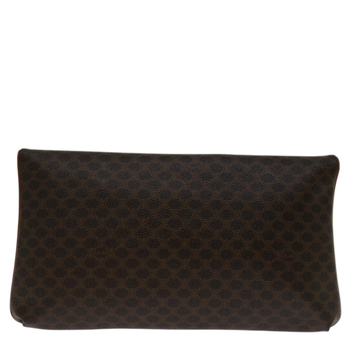 Celine Macadam Canvas Clutch Bag PVC Brown  69683