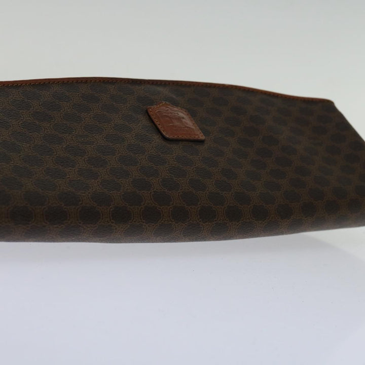 Celine Macadam Canvas Clutch Bag PVC Brown  69683