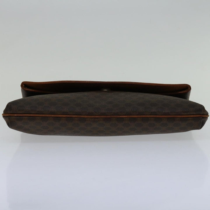 Celine Macadam Canvas Clutch Bag PVC Brown  69683