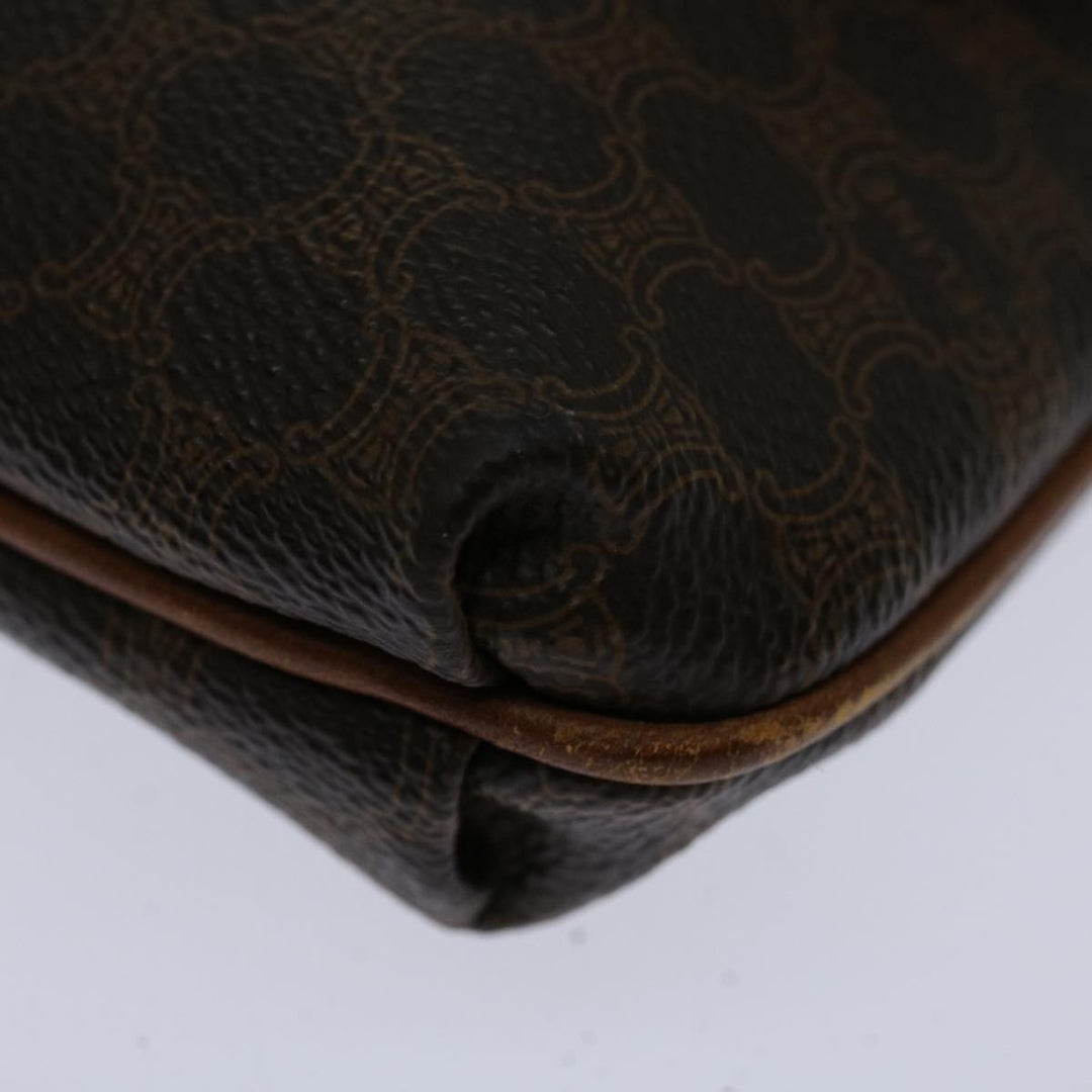 Celine Macadam Canvas Clutch Bag PVC Brown  69683