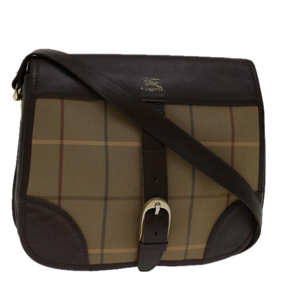 BurberrySs Nova Check Shoulder Bag Canvas Beige Auth 69685