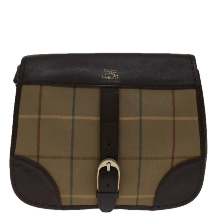 BurberrySs Nova Check Shoulder Bag Canvas Beige Auth 69685