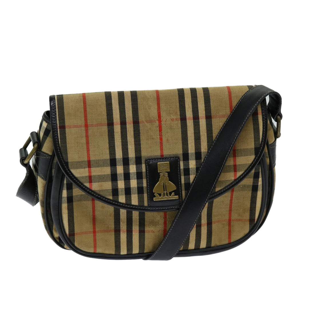 BURBERRYSs Nova Check Shoulder Bag Canvas Beige Auth 69686