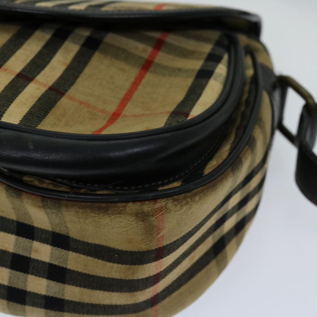 BURBERRYSs Nova Check Shoulder Bag Canvas Beige Auth 69686