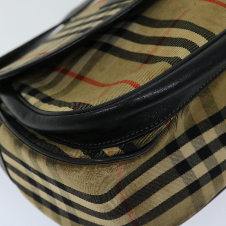 BURBERRYSs Nova Check Shoulder Bag Canvas Beige Auth 69686