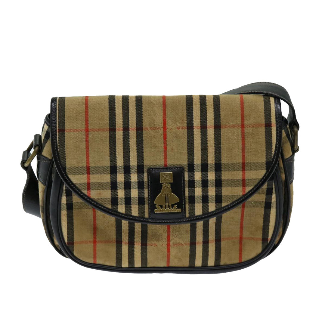 BURBERRYSs Nova Check Shoulder Bag Canvas Beige Auth 69686