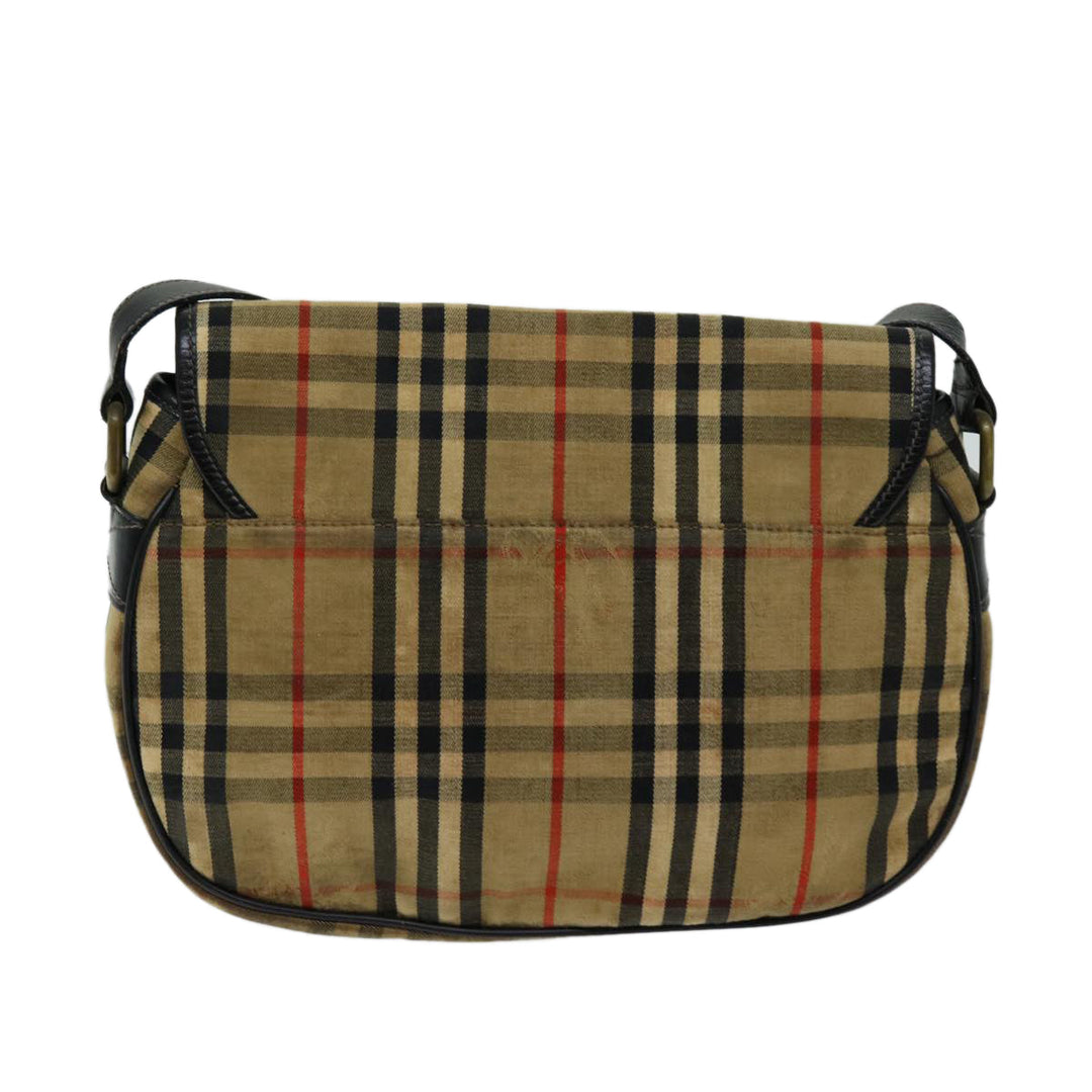 BURBERRYSs Nova Check Shoulder Bag Canvas Beige Auth 69686
