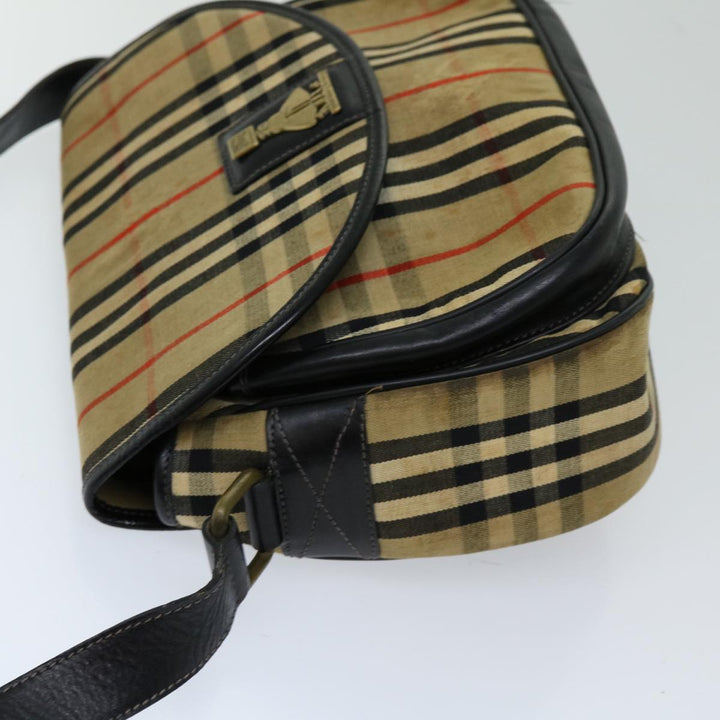 BURBERRYSs Nova Check Shoulder Bag Canvas Beige Auth 69686