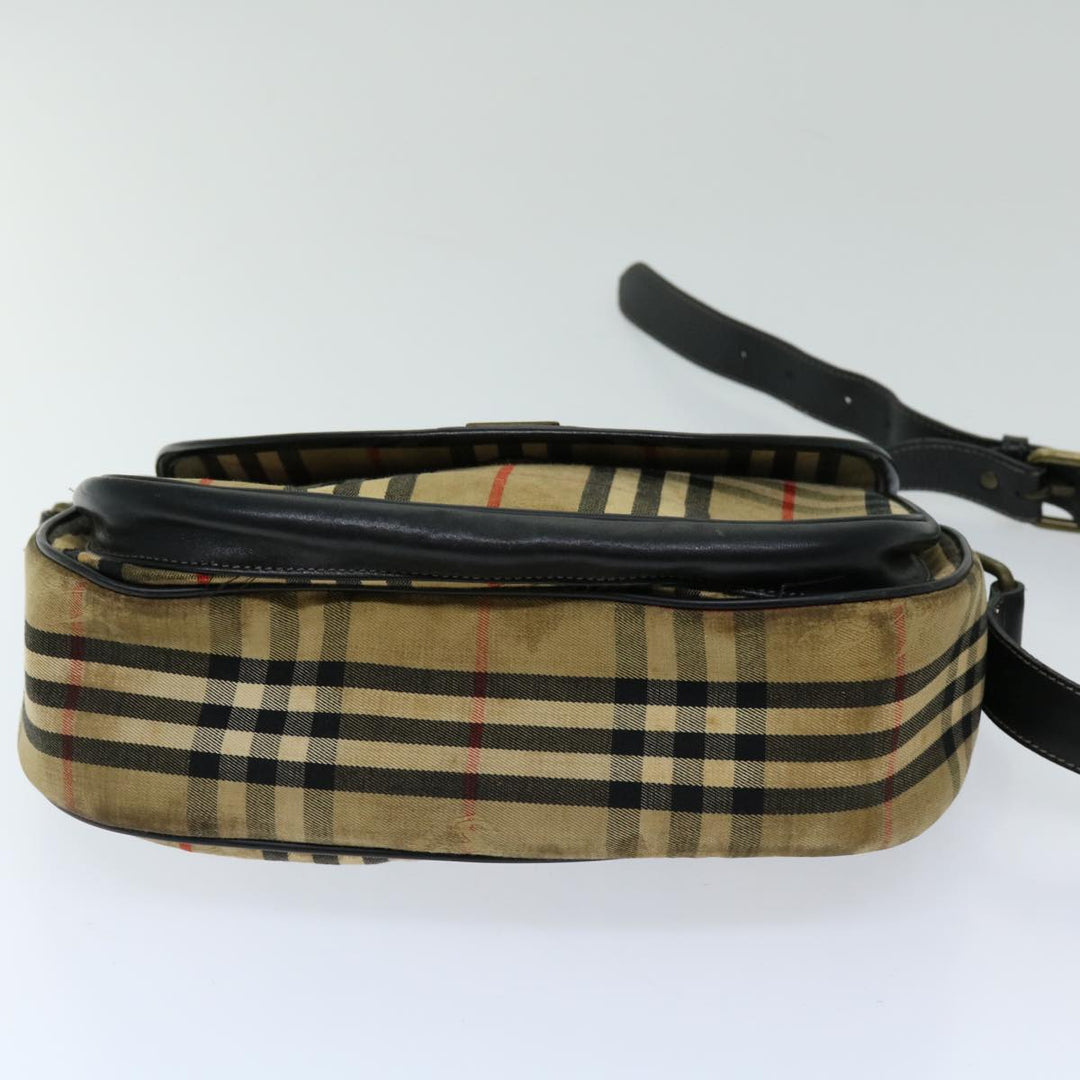 BURBERRYSs Nova Check Shoulder Bag Canvas Beige Auth 69686