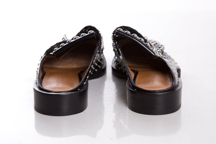 Clergerie Black Studded Mules SZ 36