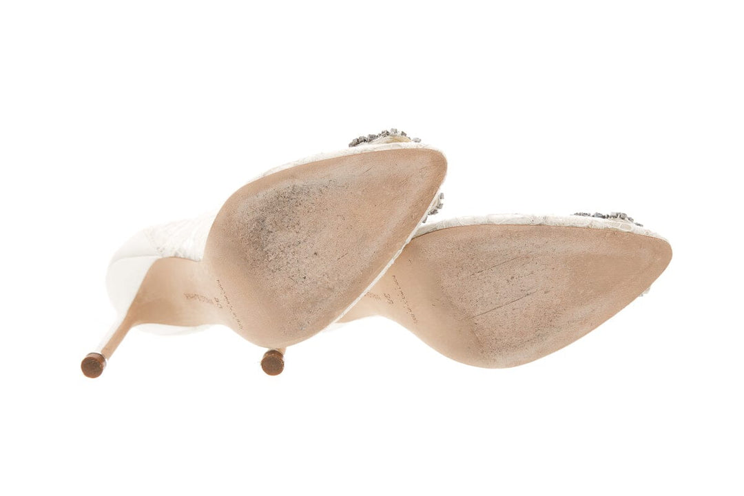 Manolo Blahnik White Lace Heel SZ 36