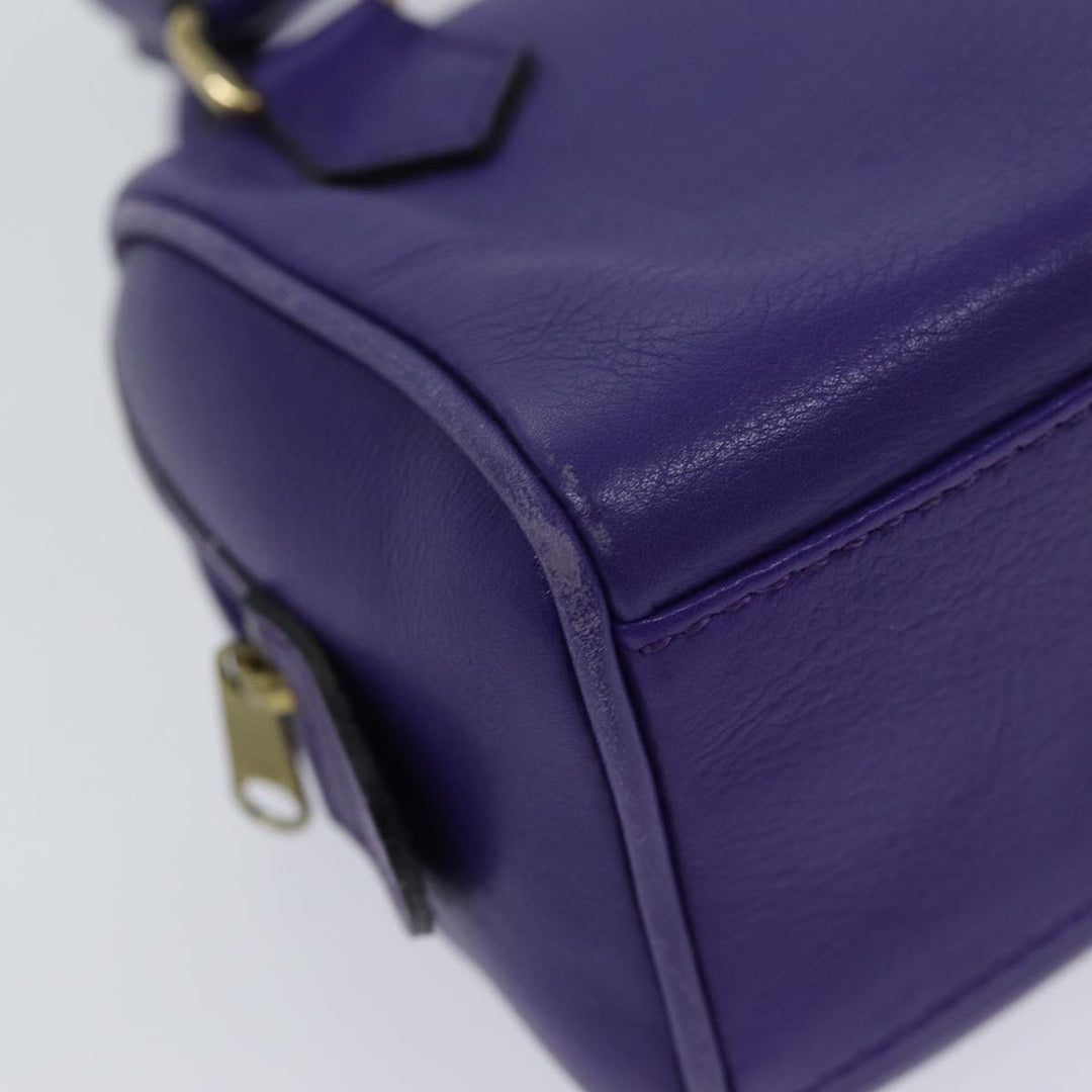 Celine Hand Bag Leather 2way Purple Auth 69720