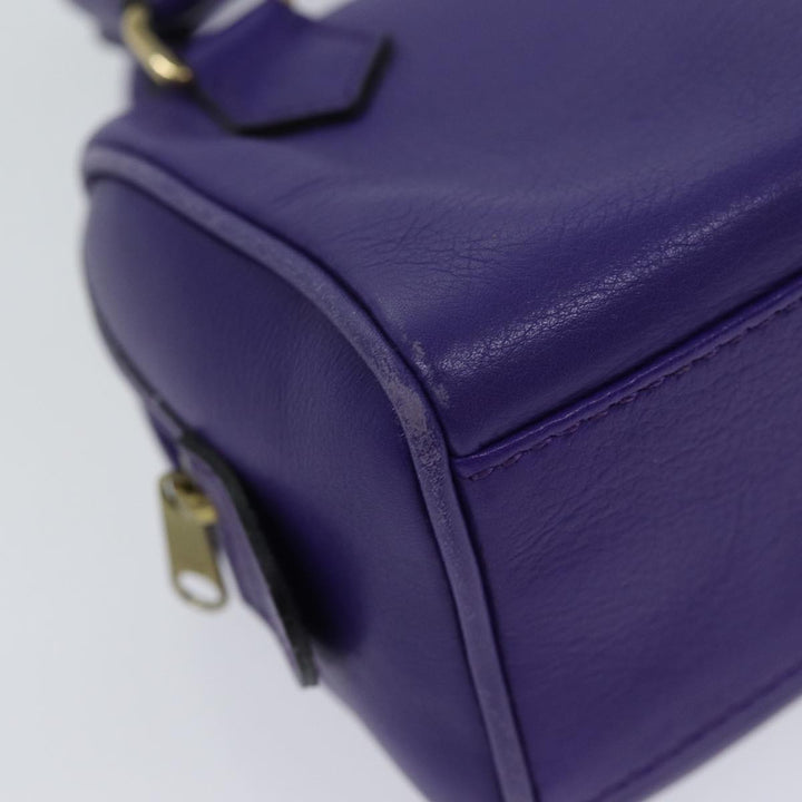 Celine Hand Bag Leather 2way Purple Auth 69720