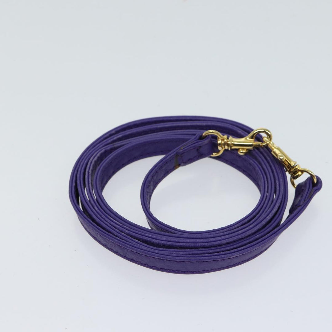 Celine Hand Bag Leather 2way Purple Auth 69720