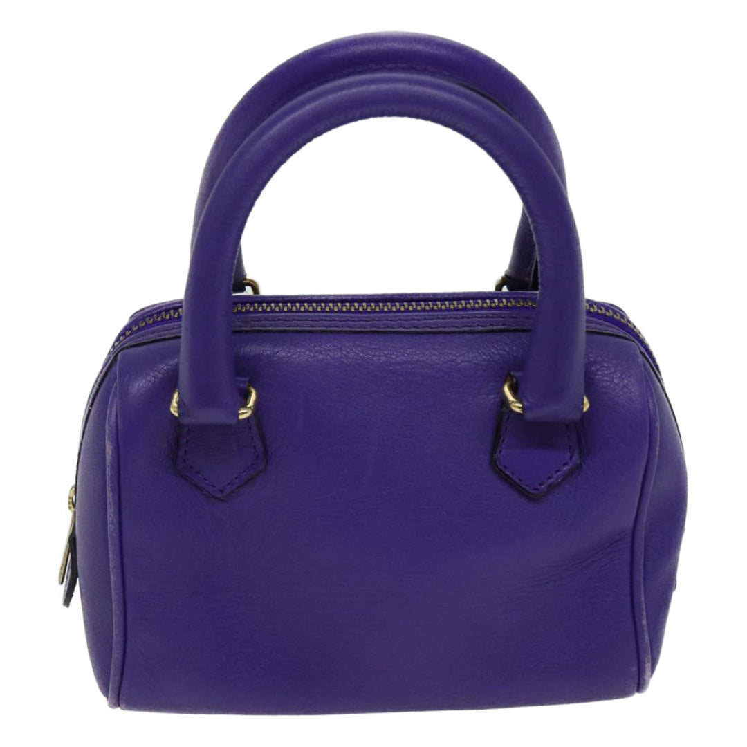 Celine Hand Bag Leather 2way Purple Auth 69720
