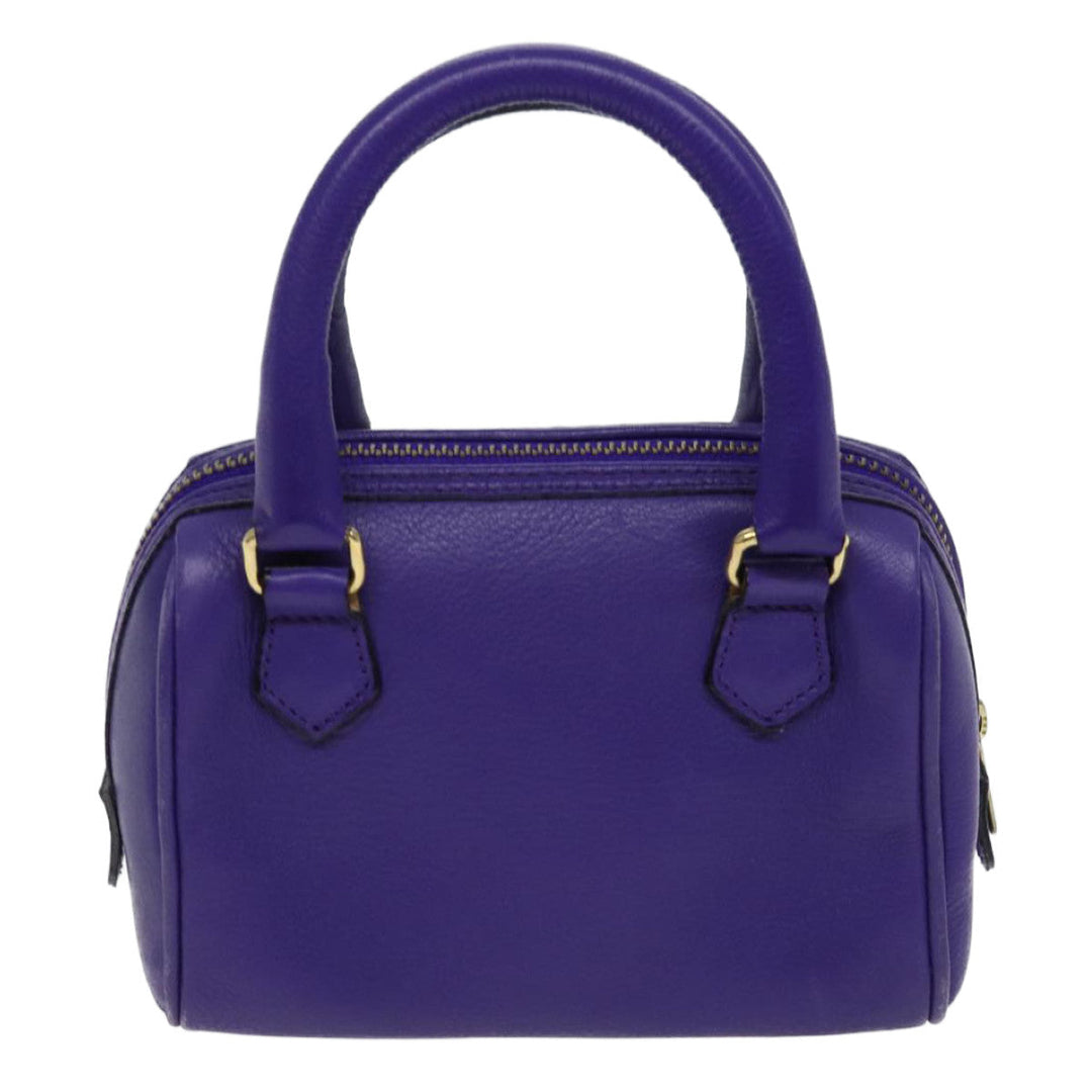 Celine Hand Bag Leather 2way Purple Auth 69720