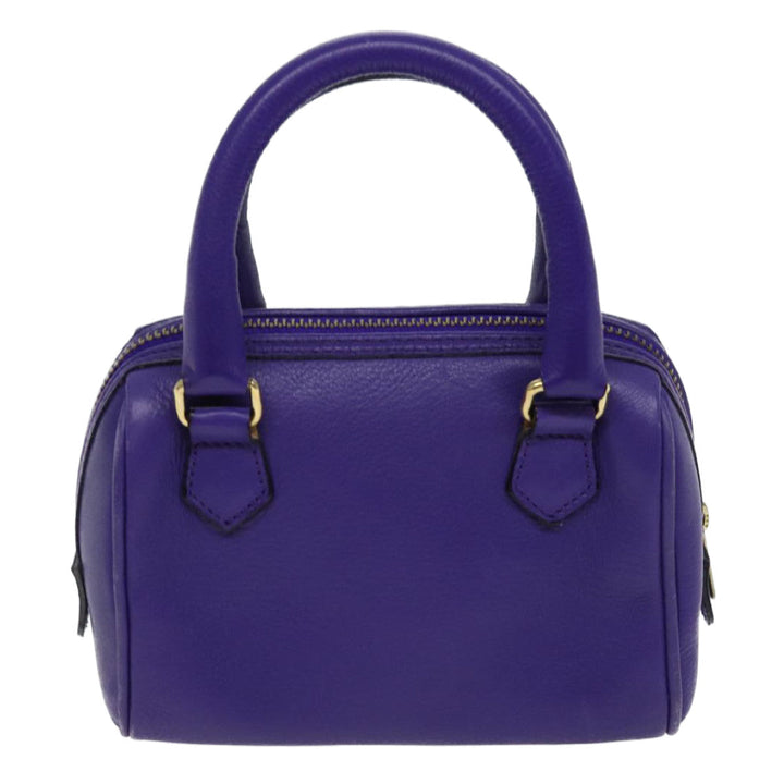 Celine Hand Bag Leather 2way Purple Auth 69720