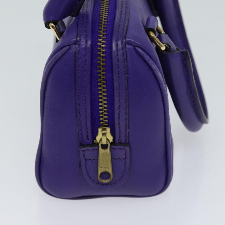 Celine Hand Bag Leather 2way Purple Auth 69720