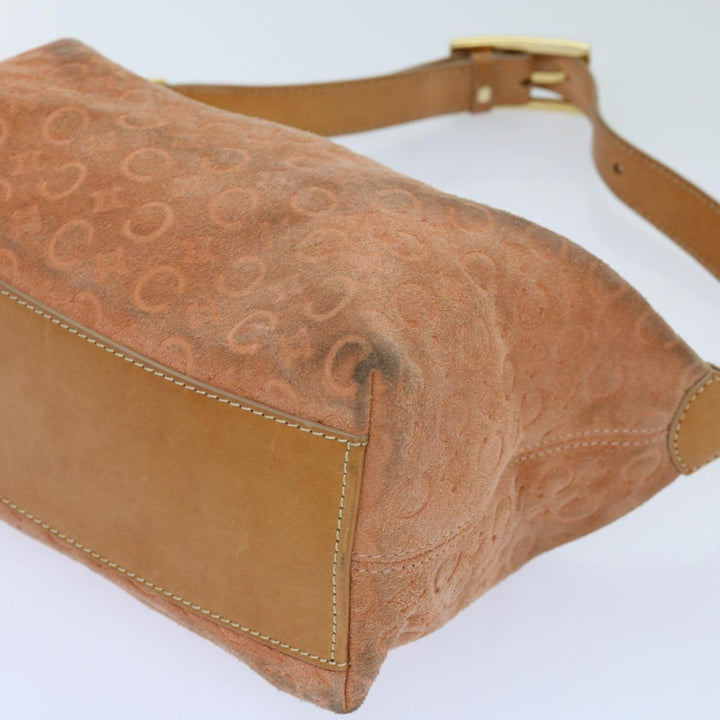 Celine C Macadam Canvas Shoulder Bag Orange Auth 69736