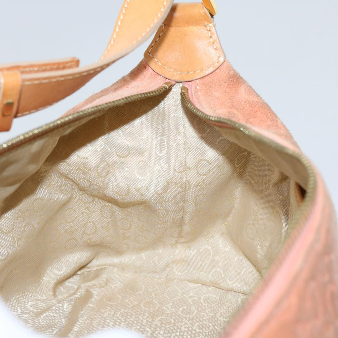 Celine C Macadam Canvas Shoulder Bag Orange Auth 69736