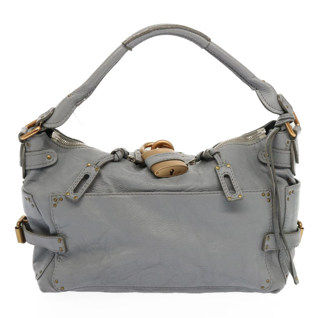 Chloe Paddington Hand Bag Leather Light Blue 69740