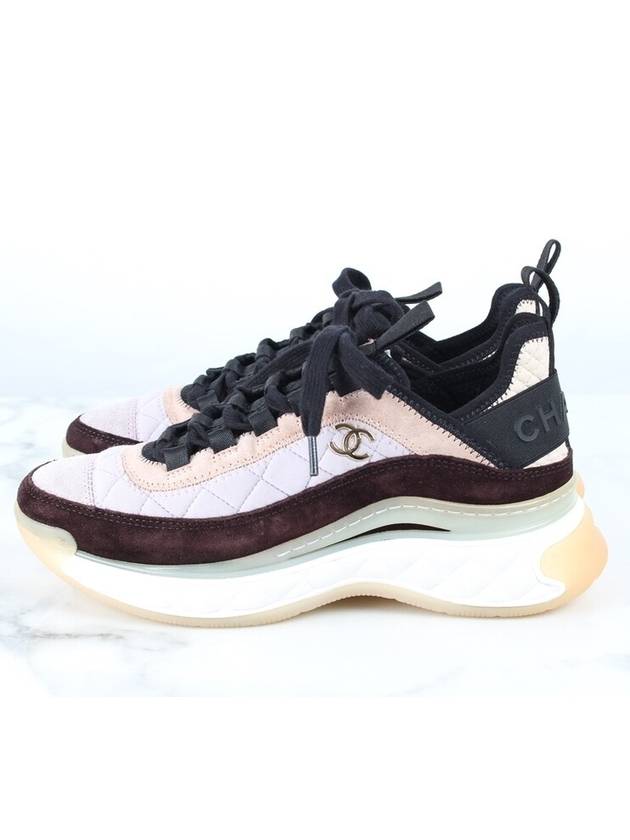 Mixed fiber CC logo sneakers 36 230 Chanel