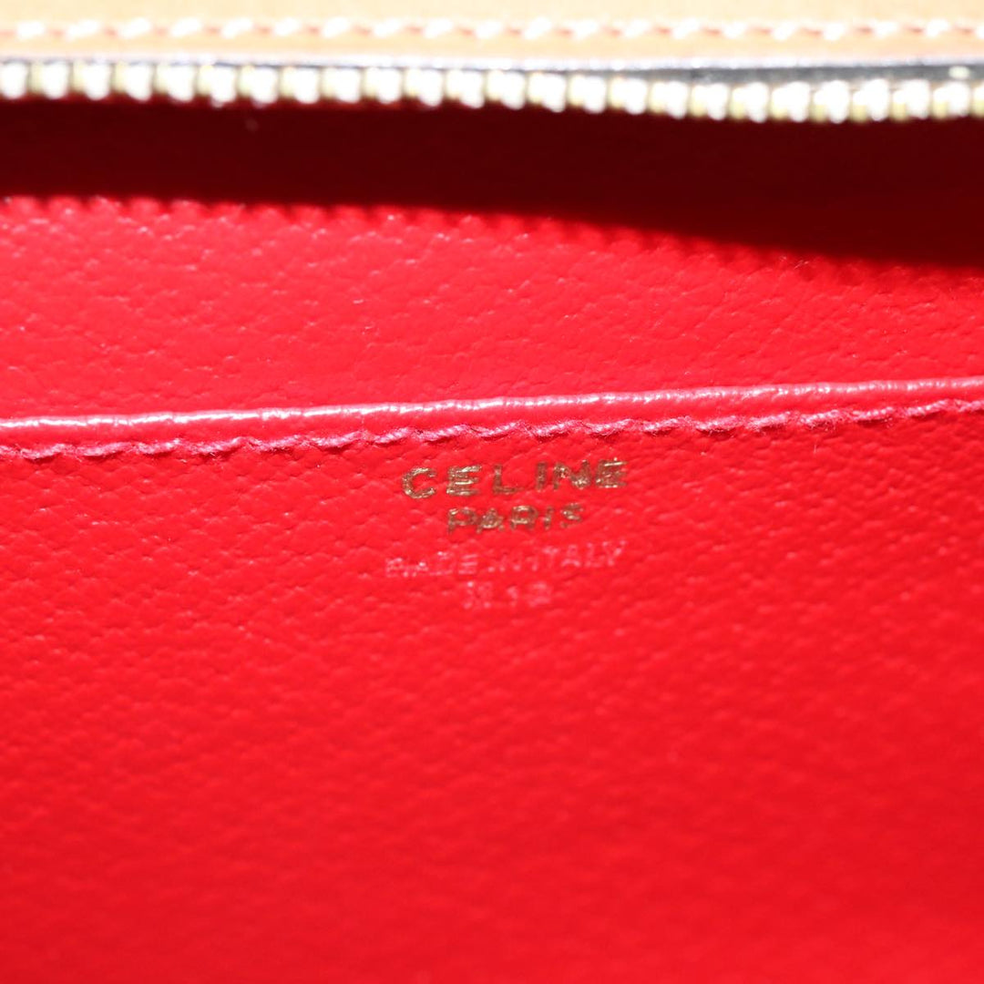 Celine Hand Bag Leather 2way Beige Auth 69861