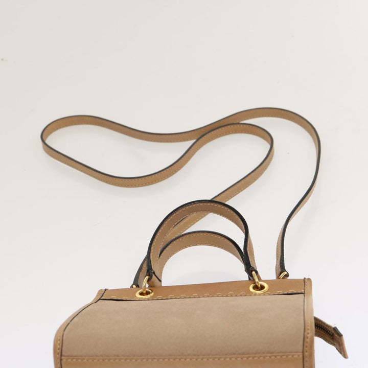 Celine Hand Bag Leather 2way Beige Auth 69861