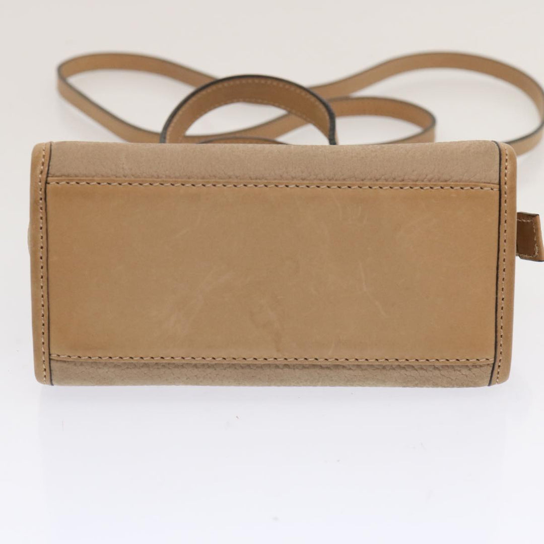 Celine Hand Bag Leather 2way Beige Auth 69861