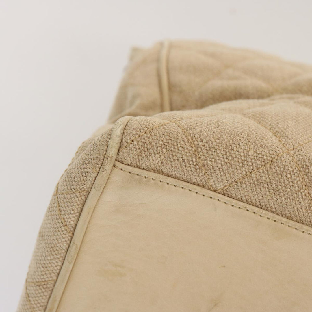 Chanel Tote Bag Canvas Beige CC Auth 69969